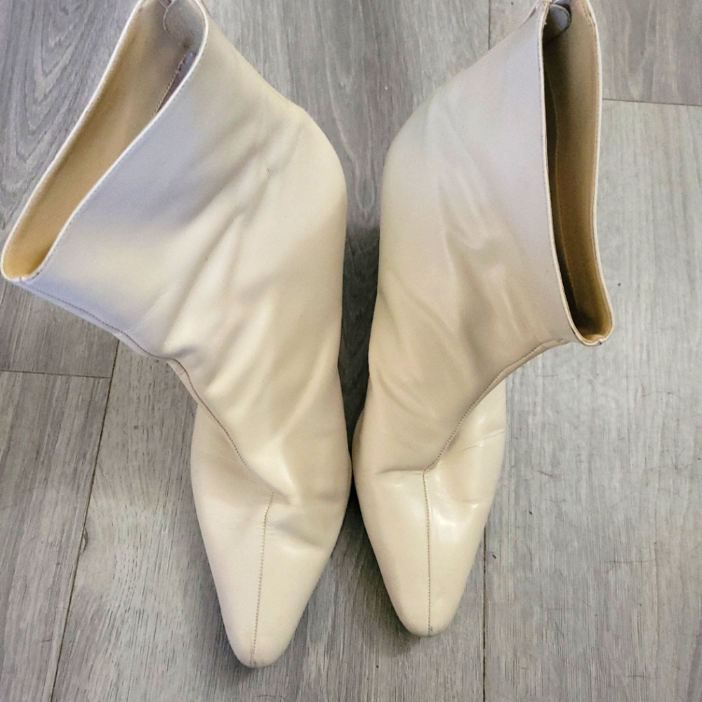 Elegant Cream Women's Boots Kitten Heel